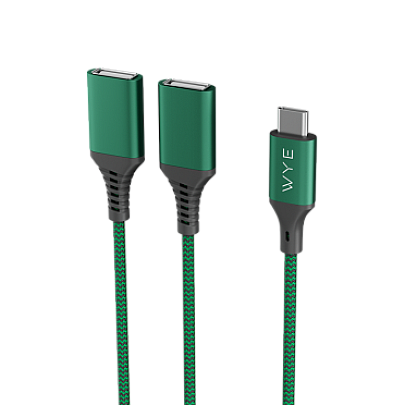 USB-C Male to 2 USB-A Female splitter cable 0.3m