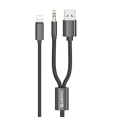 WYEFLOW 8-Pin to USB-A & 3.5mm Aux Cable