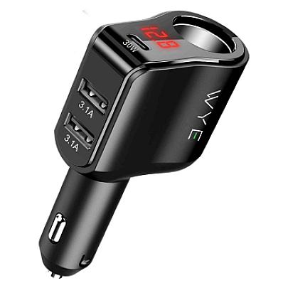 200W (Max) Multi USB and Socket Expansion In-Car Charger