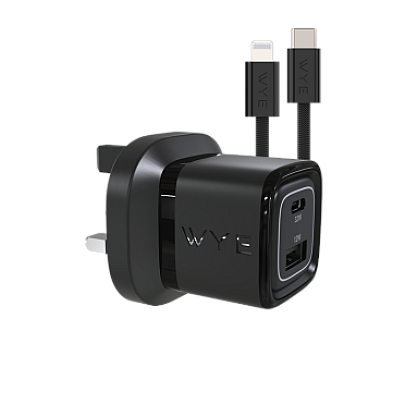 32W Dual Port USB-C & USB-A Charging Kit With USB-C to 8-Pin Cable (Gan III)