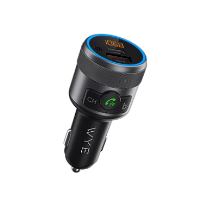 In-Car Charger & FM Transmitter with Voice Assistant