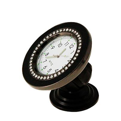 In-Car Diamond Gems Mini-Clock With Holder
